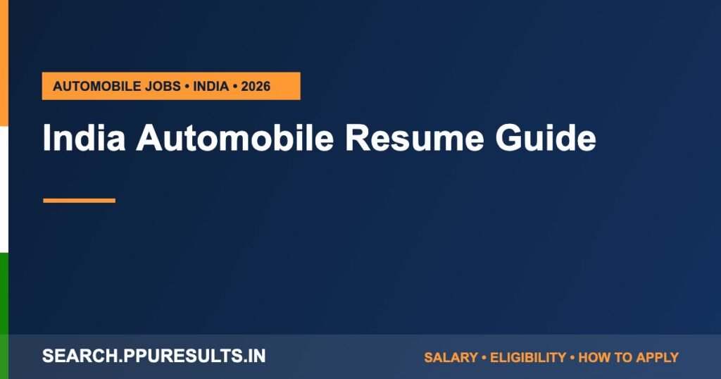 India Automobile Resume Guide: How to Stand Out